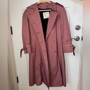 Vintage London Fog Mauve Maincoats Trench Coat Size 8 Petite